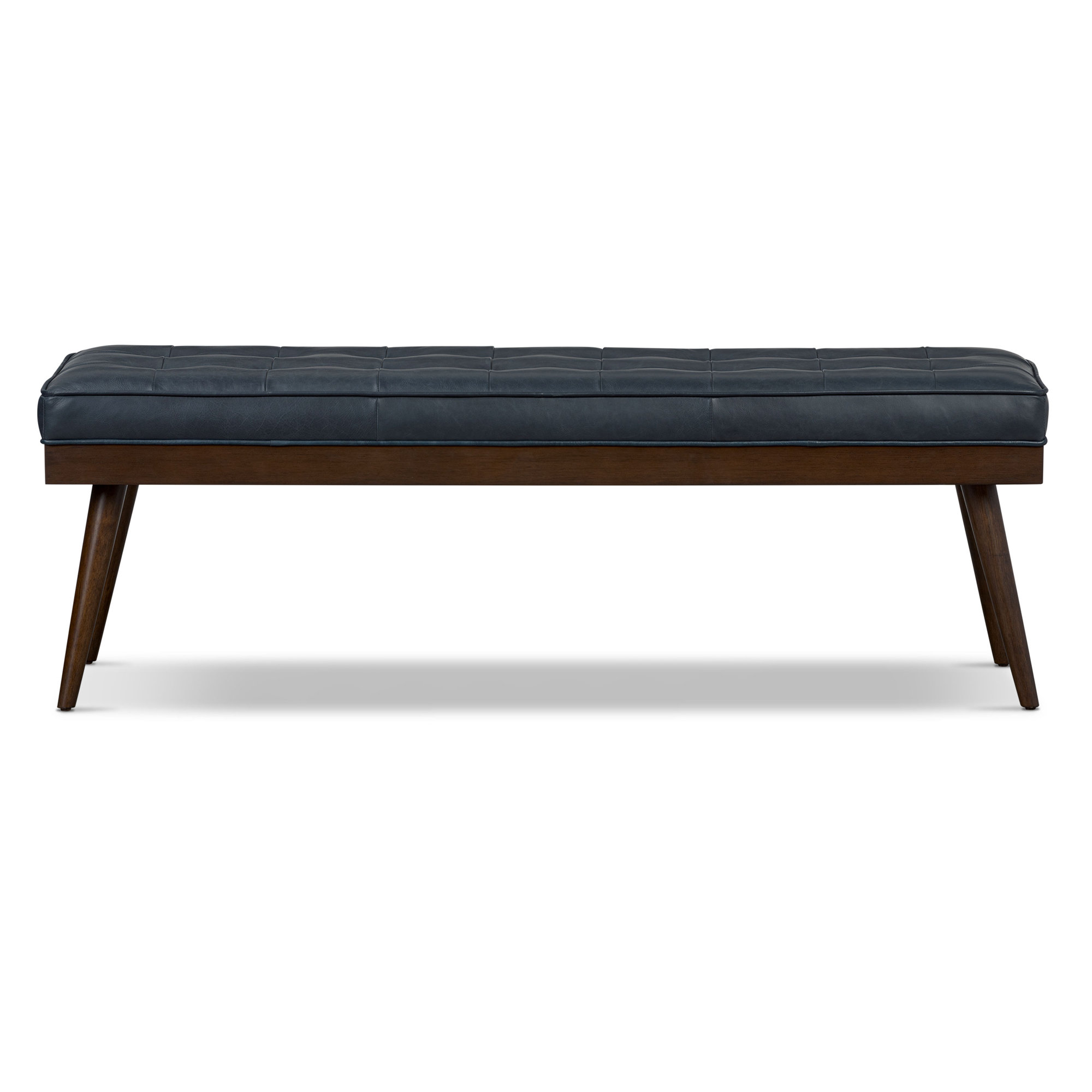 Luca Full-Grain Italian Genuine Leather Bench, Deepsky Blue