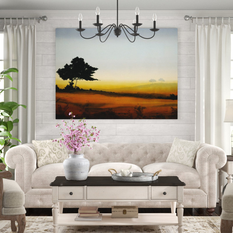 Golden Glow III - peinture sur toile tendue, Extérieur, H 47 po x l 63 po