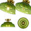 Plafonnier encastré moderne 1 lumière avec abat-jour en verre vert-2092108461