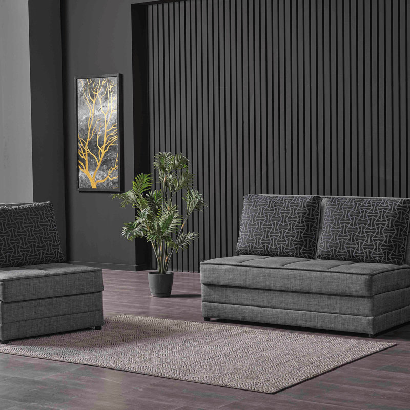 Causeuse convertible avec rangement PrimeNest Space Collection, Gris