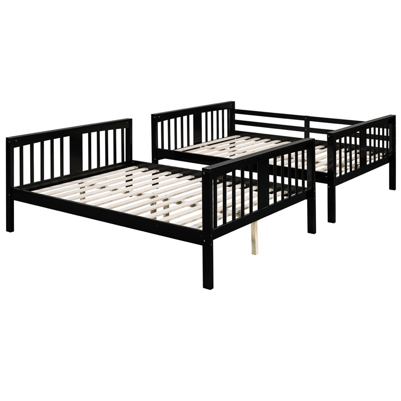 Lit double superposé au-dessus d'une chambre d'amis, fabrication de haute qualité, lit supérieur avec garde-corps, tête de lit inférieure, gain de place pour les invités supplémentaires en soirée pyjama, finition, structure en pin, tête de lit et, non