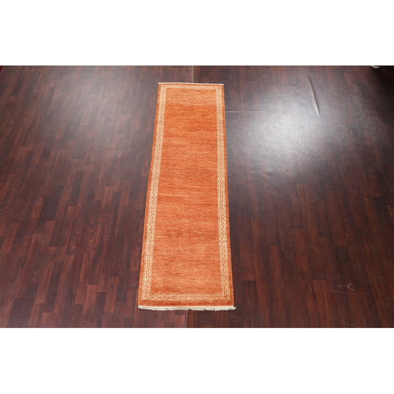 Orange Gabbeh  Oriental Runner Rug 3x9