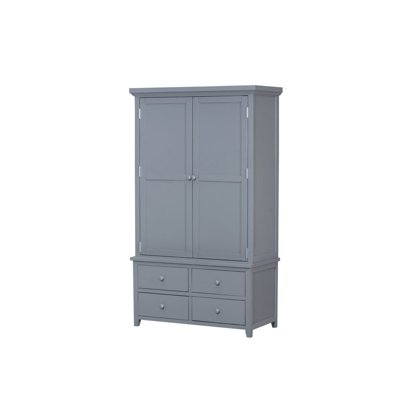 Grande armoire de rangement autoportante en bois avec 8 portes, 3 tablettes réglables, 7 tiroirs et 8 supports à vin