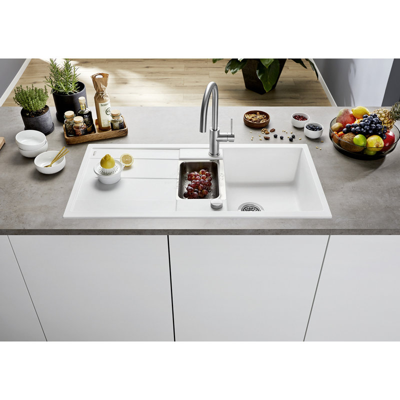 Metra 1.5 Bowl Inset Kitchen Sink, White