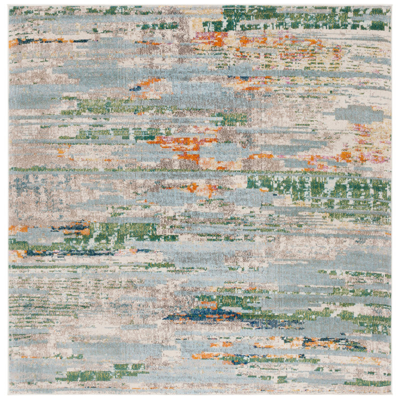 Madison Performance Abstract Rug, Square 6'7"