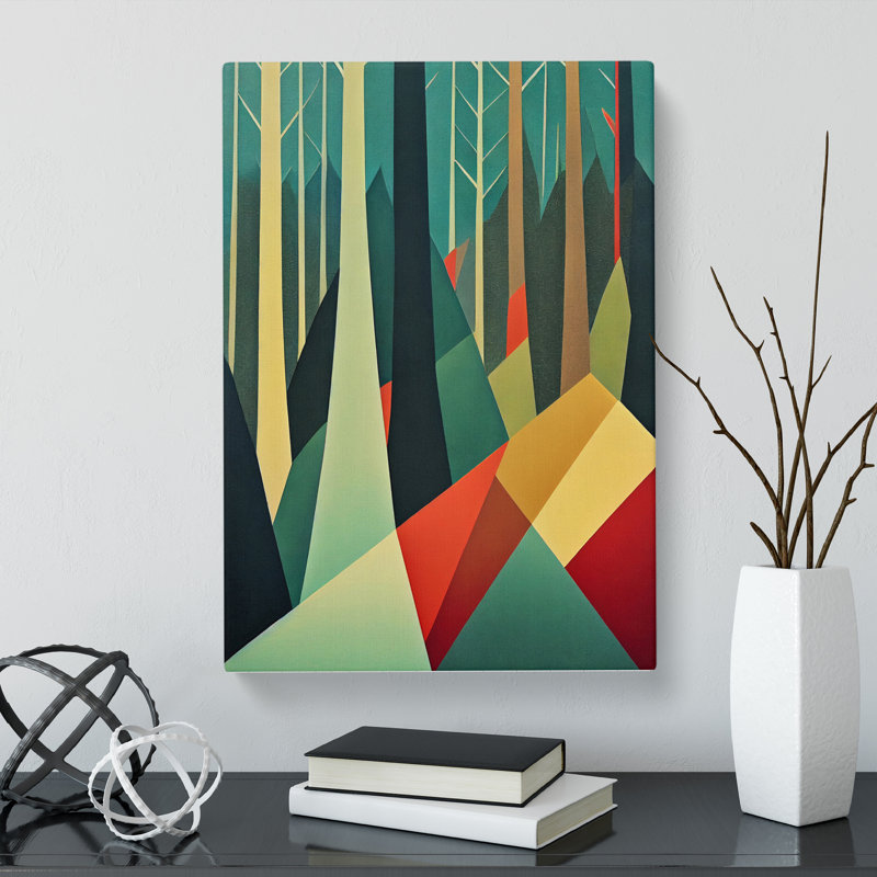CAN-V0523-1005X Forest Mid Century Style Vol.2 - Wrapped Canvas Print, 76cm H x 50cm W x 3cm D