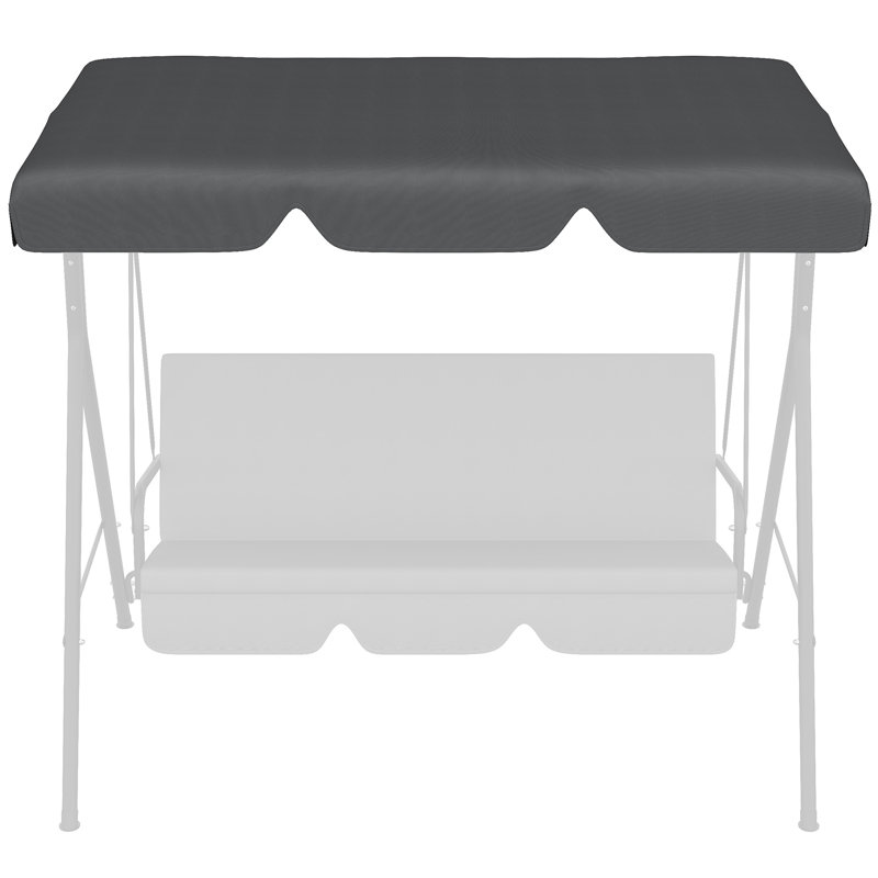 Burgel Porch Swing with Canopy, White, Dark Grey, 150cm H x 156cm W x 117cm D