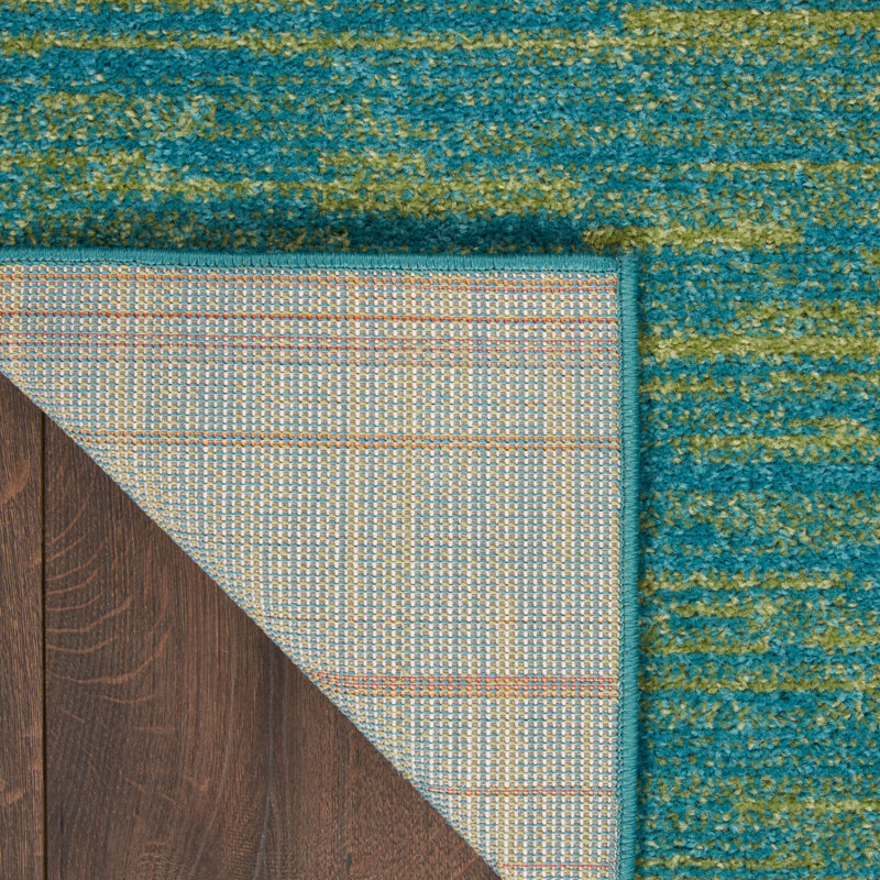Tapis bleu / vert Nourison Essentials, Rectangle 2 pi x 6 pi