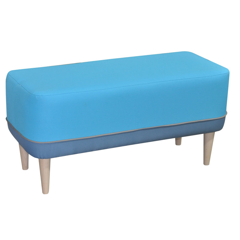 Cubi Polyester Blend Upholstered Bench, Blue