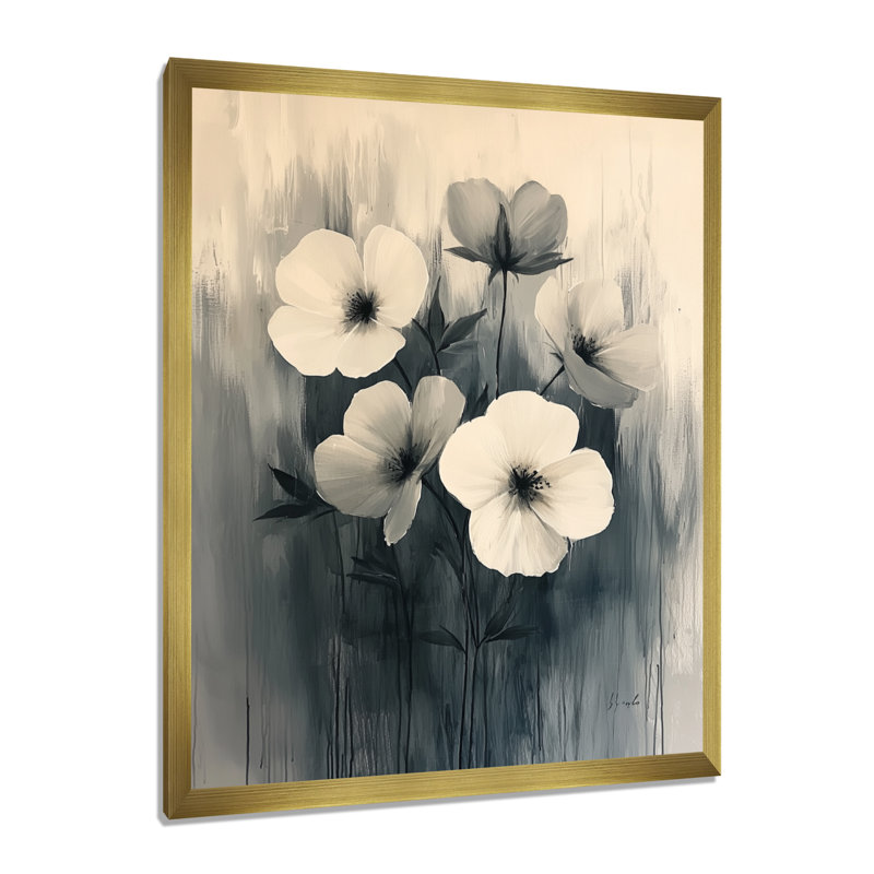 Ahner - impressions sur toile florales, H 32 po x l 16 po, Reproduction encadrée d'une seule photo, Doré