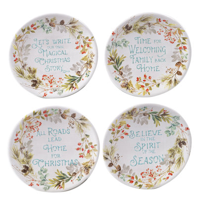 Ensemble de 4 assiettes canape certifiées International Christmas Story