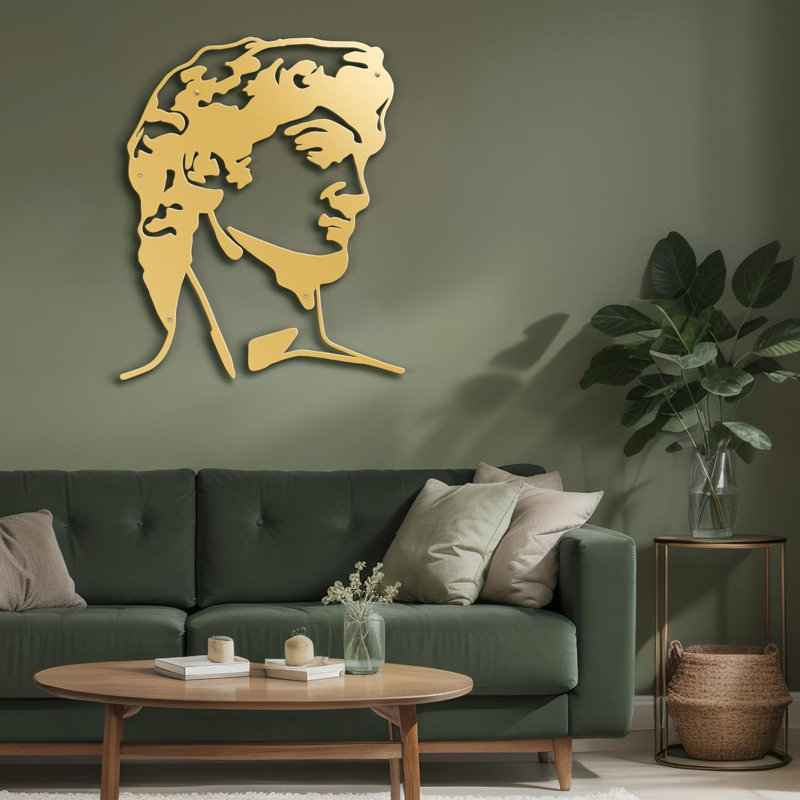 Décoration murale en métal, H 24 po x l 24 po x P 0,05 po, Or
