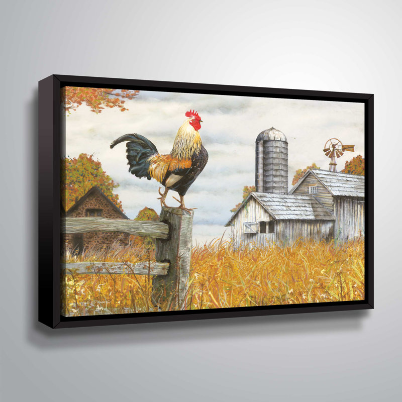 « down on the farm ii »-impression sur toile, Cadre flottant noir, H 8 po x l 10 po x P 2 po