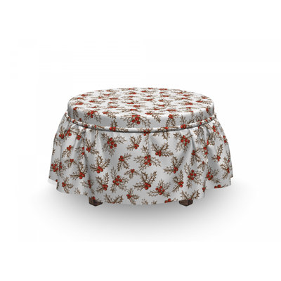 Ensemble de housse pour repose-pieds à coussins carrés 2 pièces christmas holly