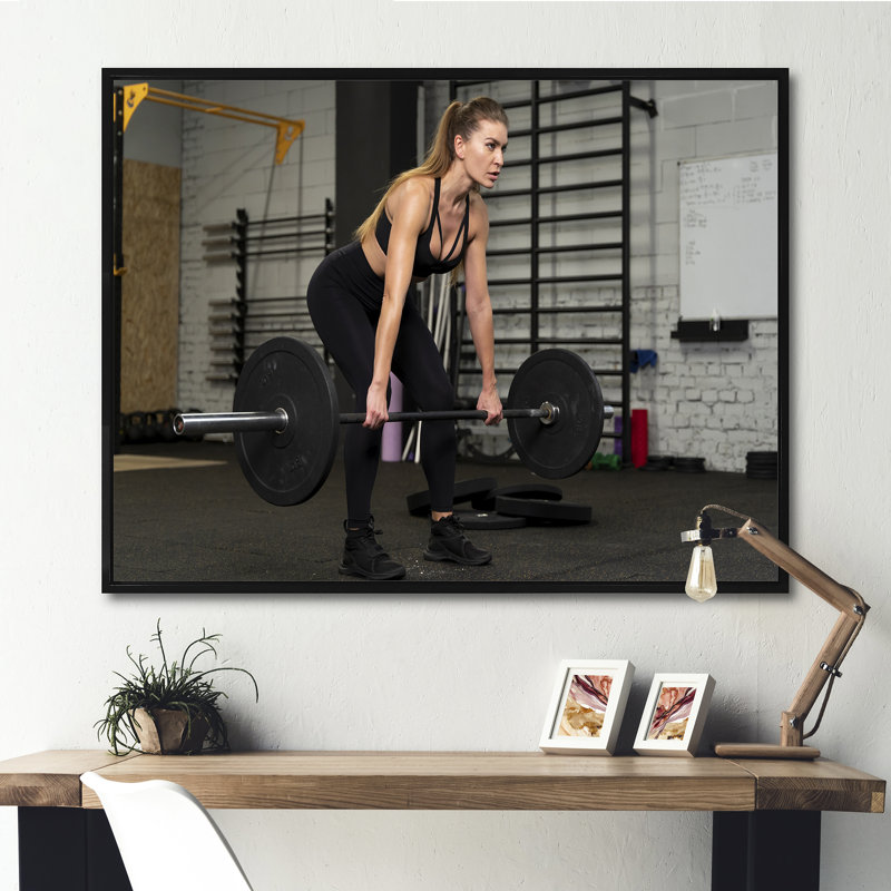 Boonton - Aérobie et musculation, impressions sur toile_106265, H 24 po x l 32 po x P 1 po, Toile avec cadre flottant noir