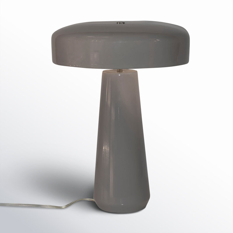 Lampe de table en céramique Percy, Gris brillant