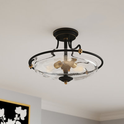 Plafonnier semi-encastré 3 lumières Ampelio 17 po