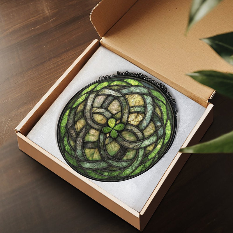 Panneaux de vitrail Celtic Knot, 7,8 x 7,8 po (20 x 20 cm)