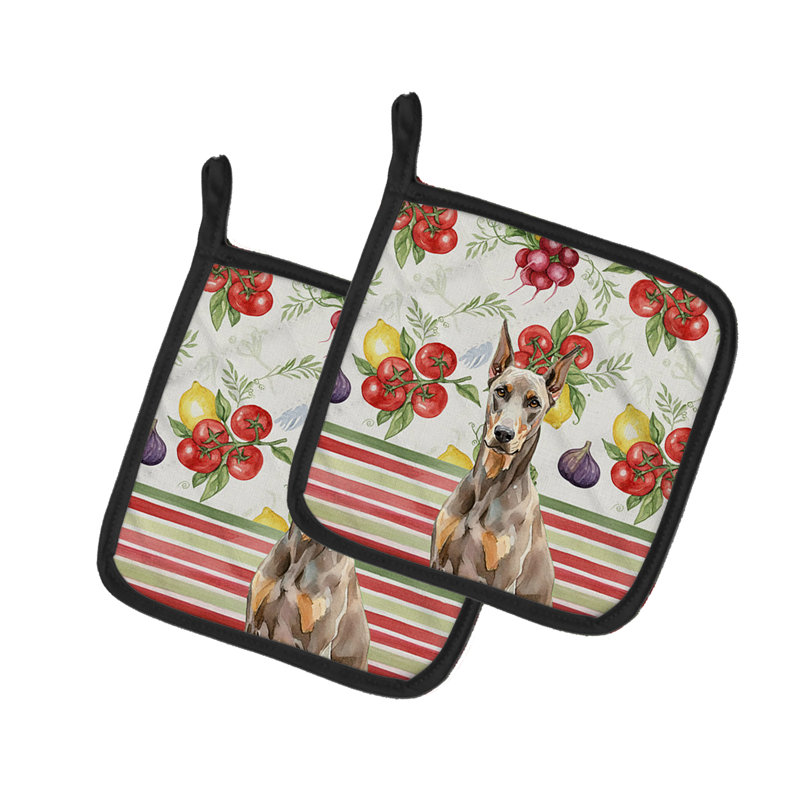 Paire de porte-casseroles Fawn Doberman Pinscher, Fauve