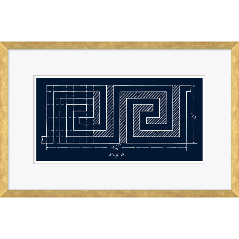 Blue Figure 9 Framed Drawing Print