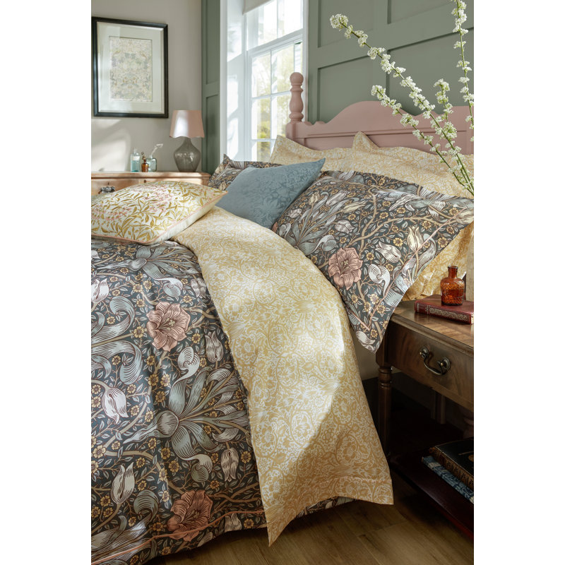 William Morris at Home Cotton Floral Duvet Cover Set with Pillowcases, Super King Bed (260 x 220 cm)
