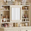 Coiffeuse blanche en bois massif avec miroir