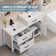 Wimer 48" Double Sink Bathroom Vanity Set With Two Separated 24" Ceramic Tops, Two Different Height