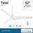 52'' 3 - Blade LED Smart Standard Ceiling Fan with Remote Control and Light Kit Included-70546139