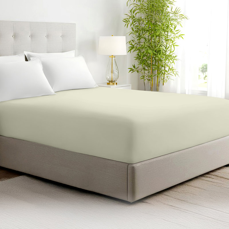 100% Viscose from Bamboo Fitted Sheet Only, 300 Thread Count, Extra Deep Pocket, Elastic with 4 Corner Straps, Cooling & Breathable, Bedding Sheets for Hot Sleepers - Gift-Ready Packaging (Soft Sage)