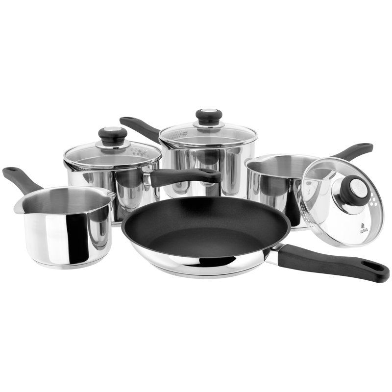 Vista 5 Piece Stainless Steel Draining Saucepan Set