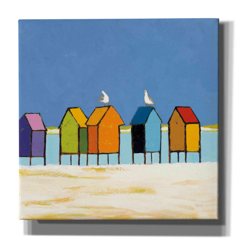 Cabanas II - peinture sur toile tendue, H 18 po x l 18 po x P 0,75 po