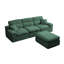 Canapé d'angle avec dossier haut, canapé en L avec chenille flammée, coussin en éponge haute densité compressé, canapé sans assemblage peu encombrant pour le salon, un appartement-1312235345