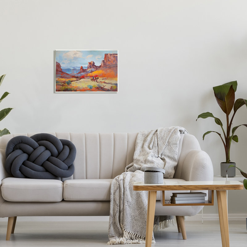 " Canyon Cowboys Painting ", H 13 po x l 19 po x P 0,5 po