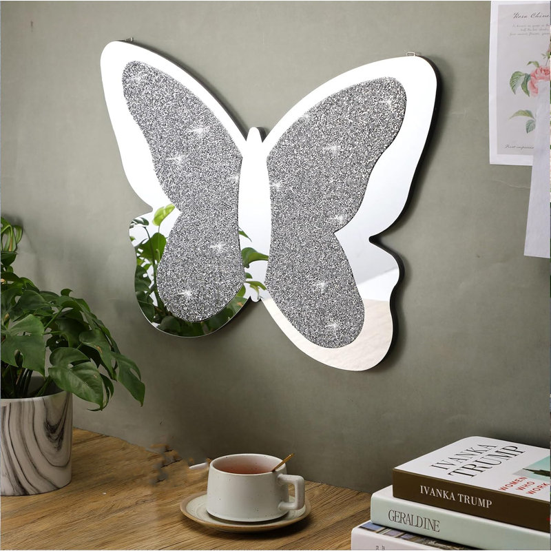 Crystal Broken Diamond Silver Mirror