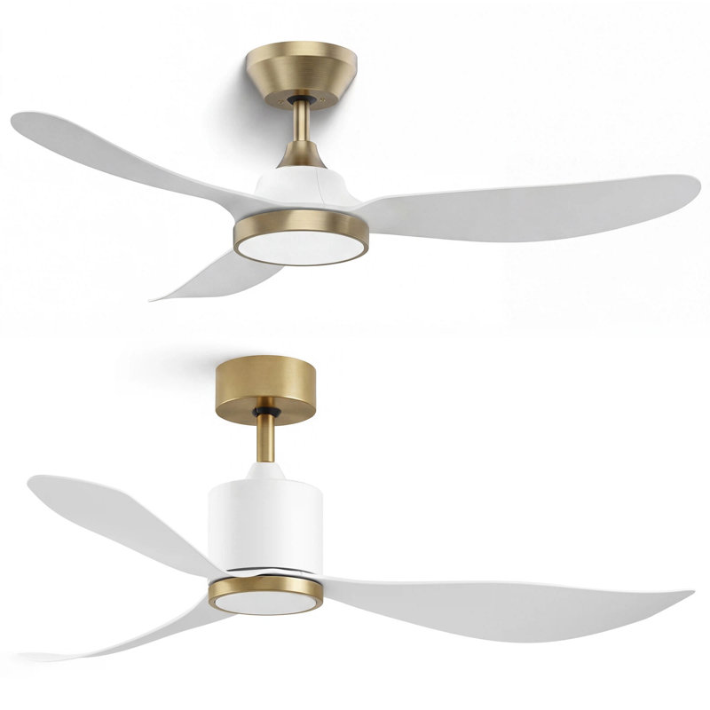  Ventilateur de plafond 42 po et ventilateur de plafond 52 po Moteur à courant continu réversible, Doré, White