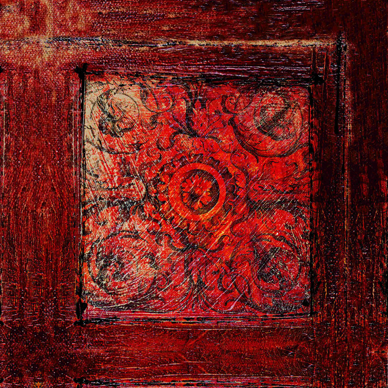 Red Tile - reproduction sur toile tendue, H 12 po x l 12 po