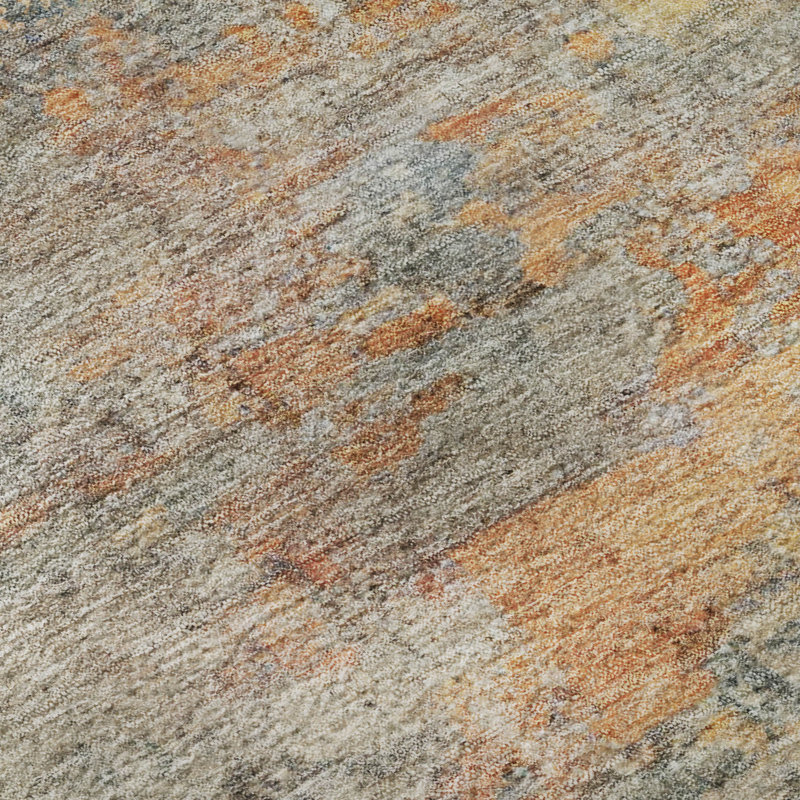 Tapis abstrait lavable à la machine Premium AMF1297, Rectangle 5 pi x 7 pi 6 po