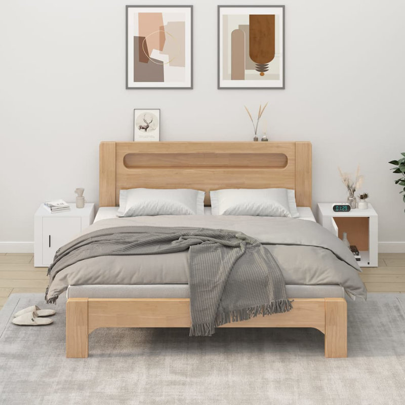 Kemi 50cm W Manufactured Wood Bedside Table, Set of 2, White