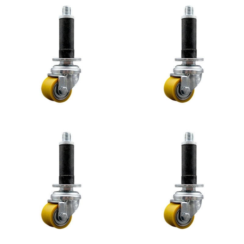 Low Profile Polyurethane Caster with Expanding Stem
