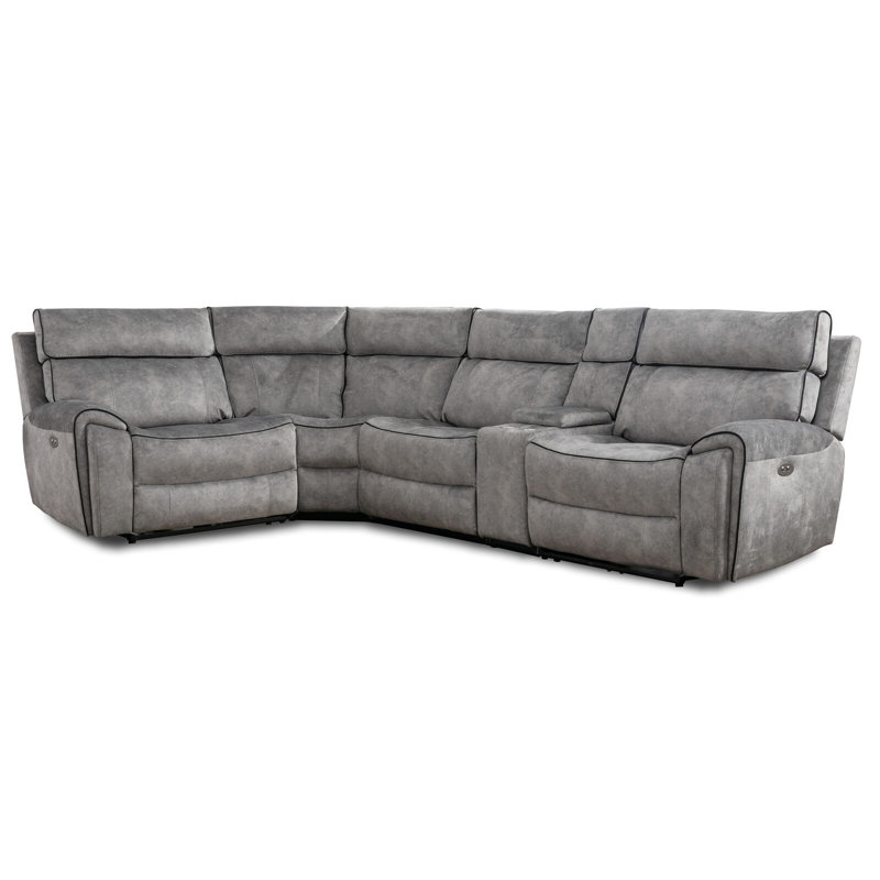 Moravian Reversible Reclining Corner Sofa , Light Grey