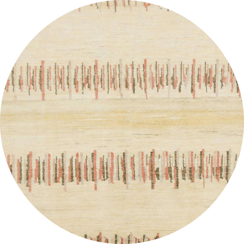 Tapis décoratif multicolore à motif abstrait, Rond 7 pi