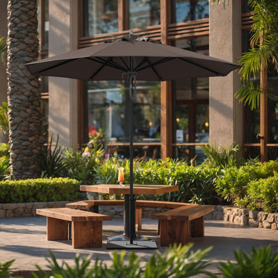Parasol en aluminium noir 9 pi