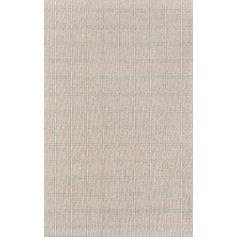Wool Plaid Area Rug in Beige, Rectangle 5' x 8'