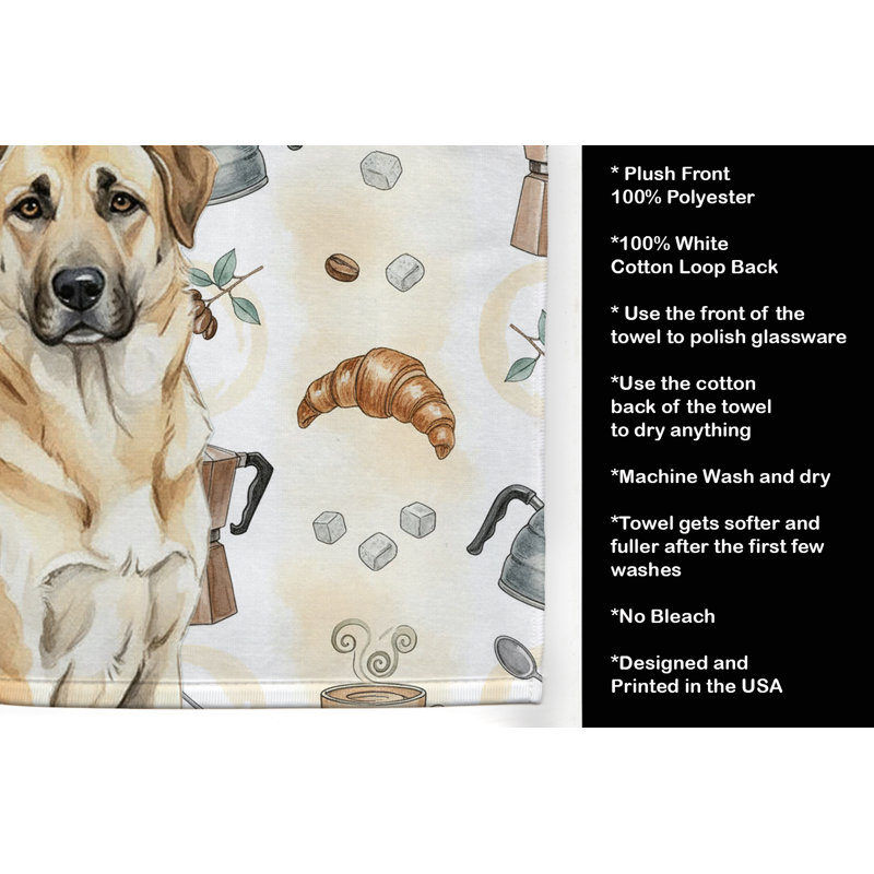 Anatolian Shepherd Dog Coffee Bar Kitchen Towel, Anatolian Shepherd Dog