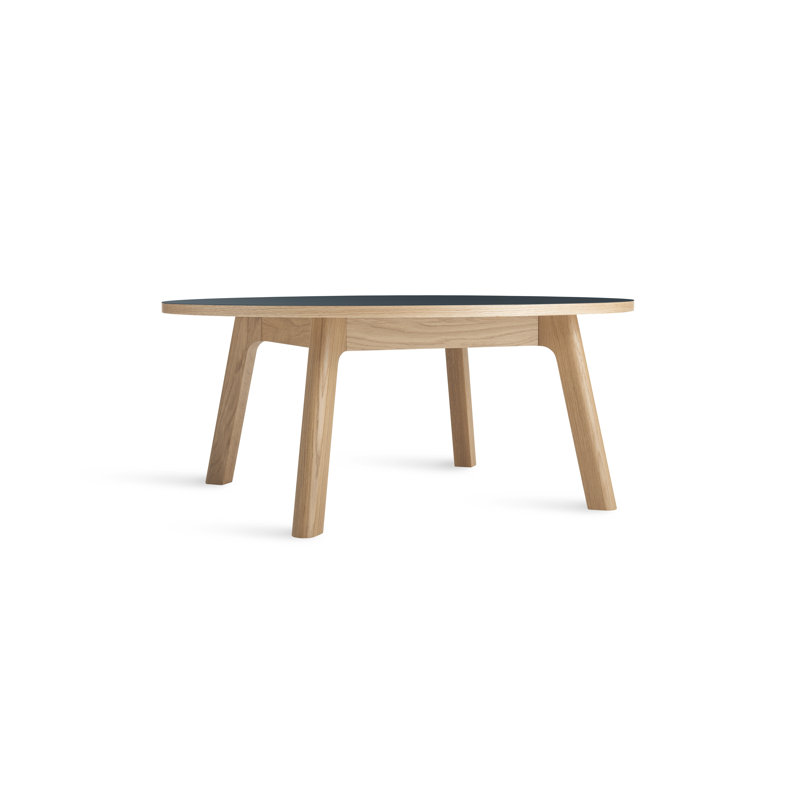 Apt Coffee Table, Navy Green Top/White Oak Base