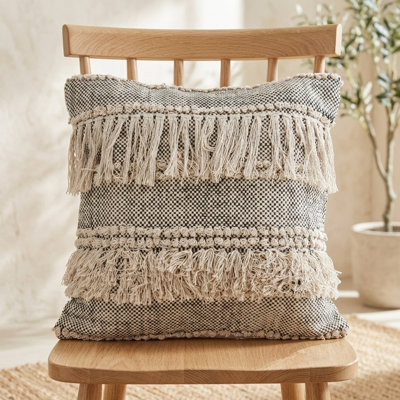 Housse de coussin décoratif à rayures 100% coton Contemporary