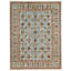 Tapis tribal turc bleu et multicolore 9 x 12