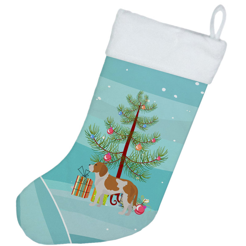 Chaussette de noël joyeux de noël, Beaglier brun