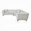 Canapé modulaire Ronia, 4 coussins décoratifs, blanc ivoire touffeté, 133 pouces