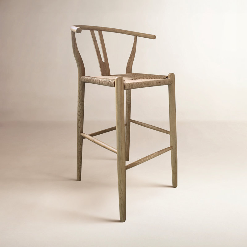 Tabouret de bar et de comptoir Albarado, Tabouret de comptoir (siège d'une hauteur de 26 p, Naturel / Noir